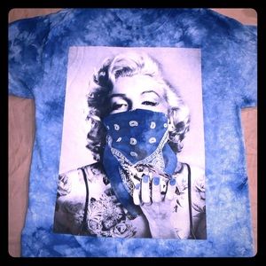 Shirts | Blue Tie Dye Marilyn Monroe 
